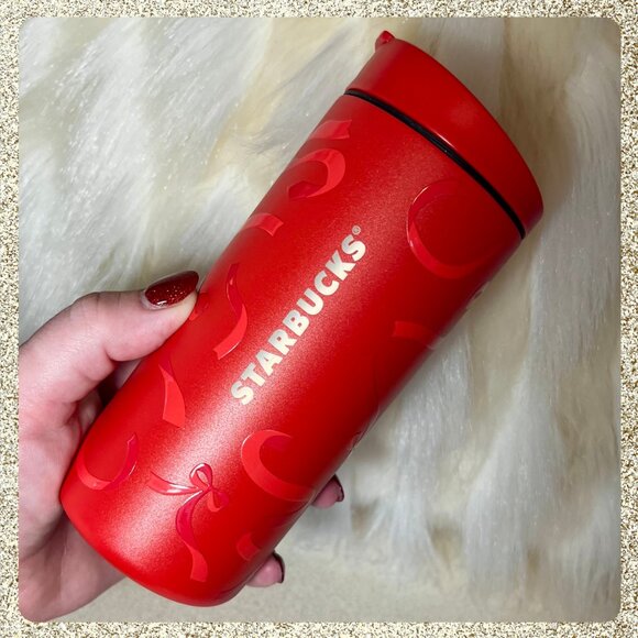 🎄🎀 NWT 2025 Starbucks x MiiR Red Ribbons/Bows 12oz SS Tumbler - Picture 4 of 7